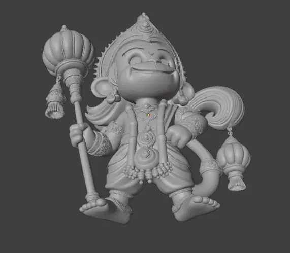 Chibi Hanuman Cute Hindu Monkey God 3D print model_5