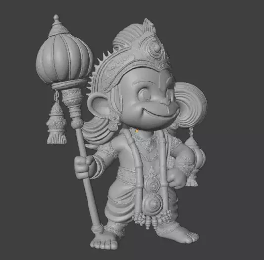 Chibi Hanuman Cute Hindu Monkey God 3D print model_3