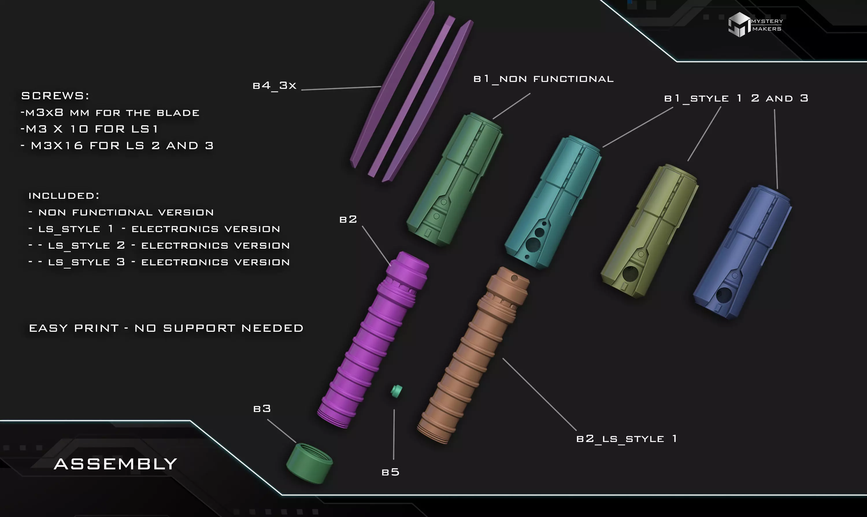 Starkiller spiked lightsaber 3D print model_2