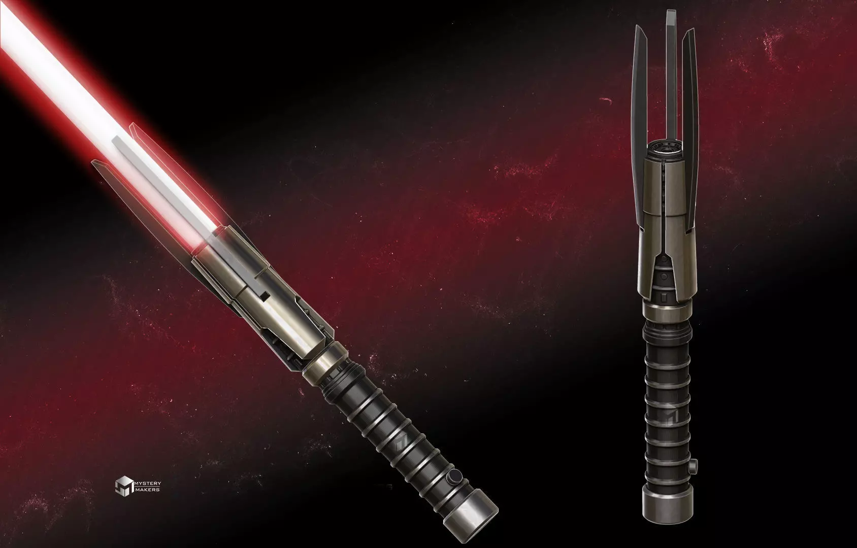 Starkiller spiked lightsaber 3D print model_0