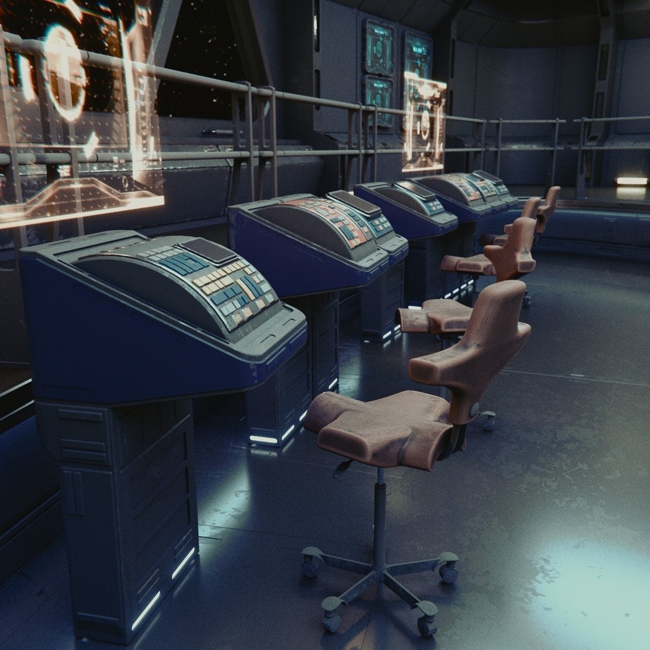 Starship Command Center High Poly PBR 3D model_18