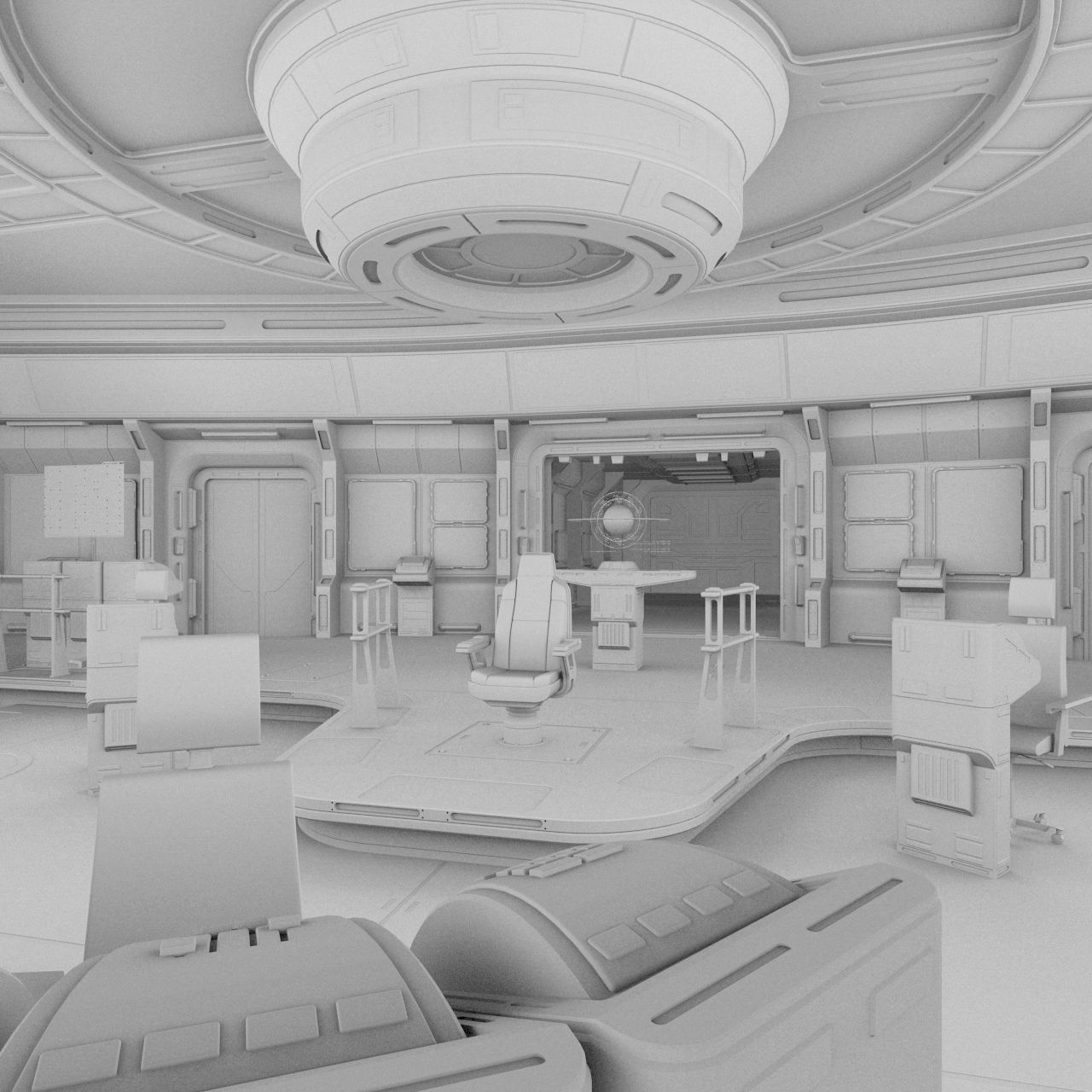 Starship Command Center High Poly PBR 3D model_10
