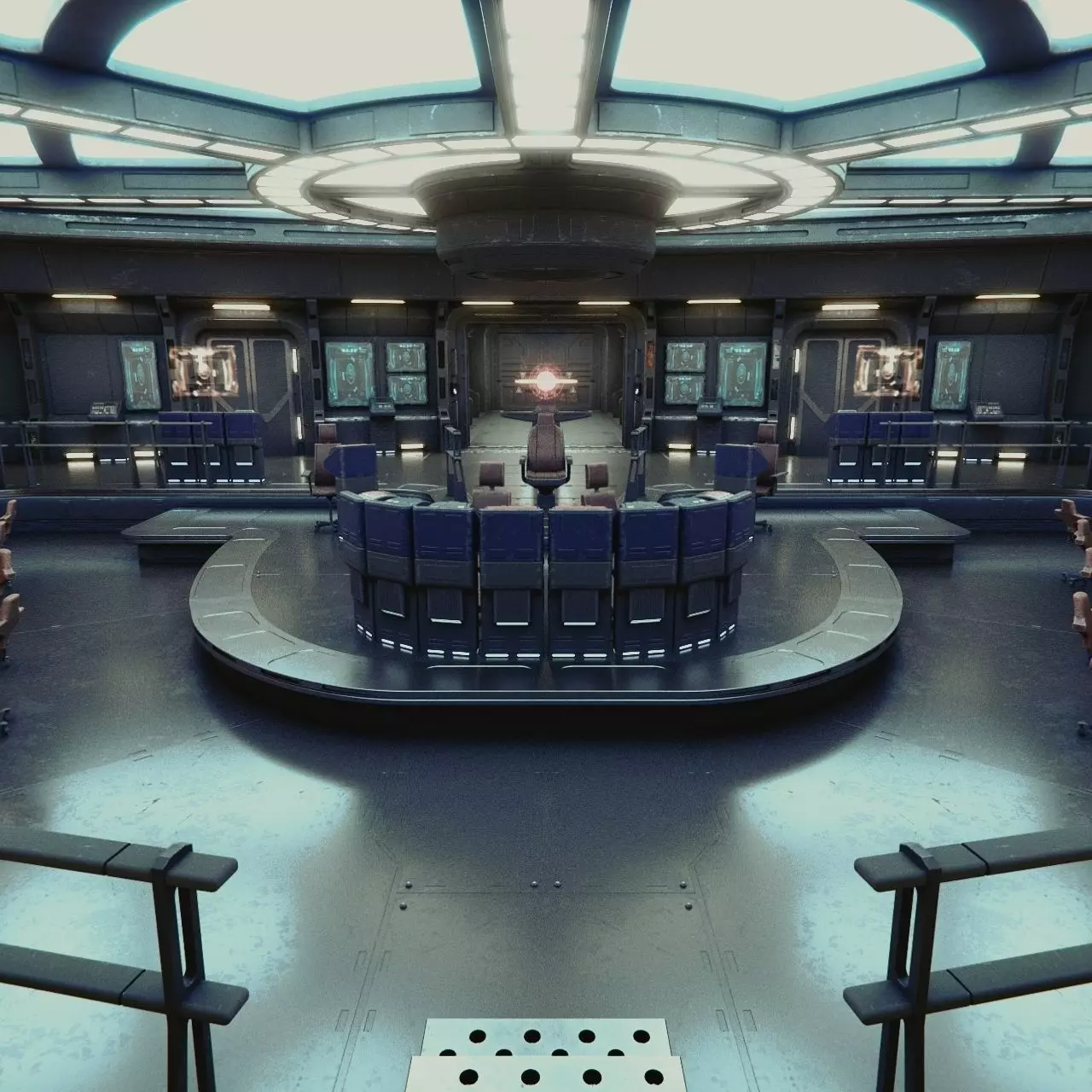 Starship Command Center High Poly PBR 3D model_0