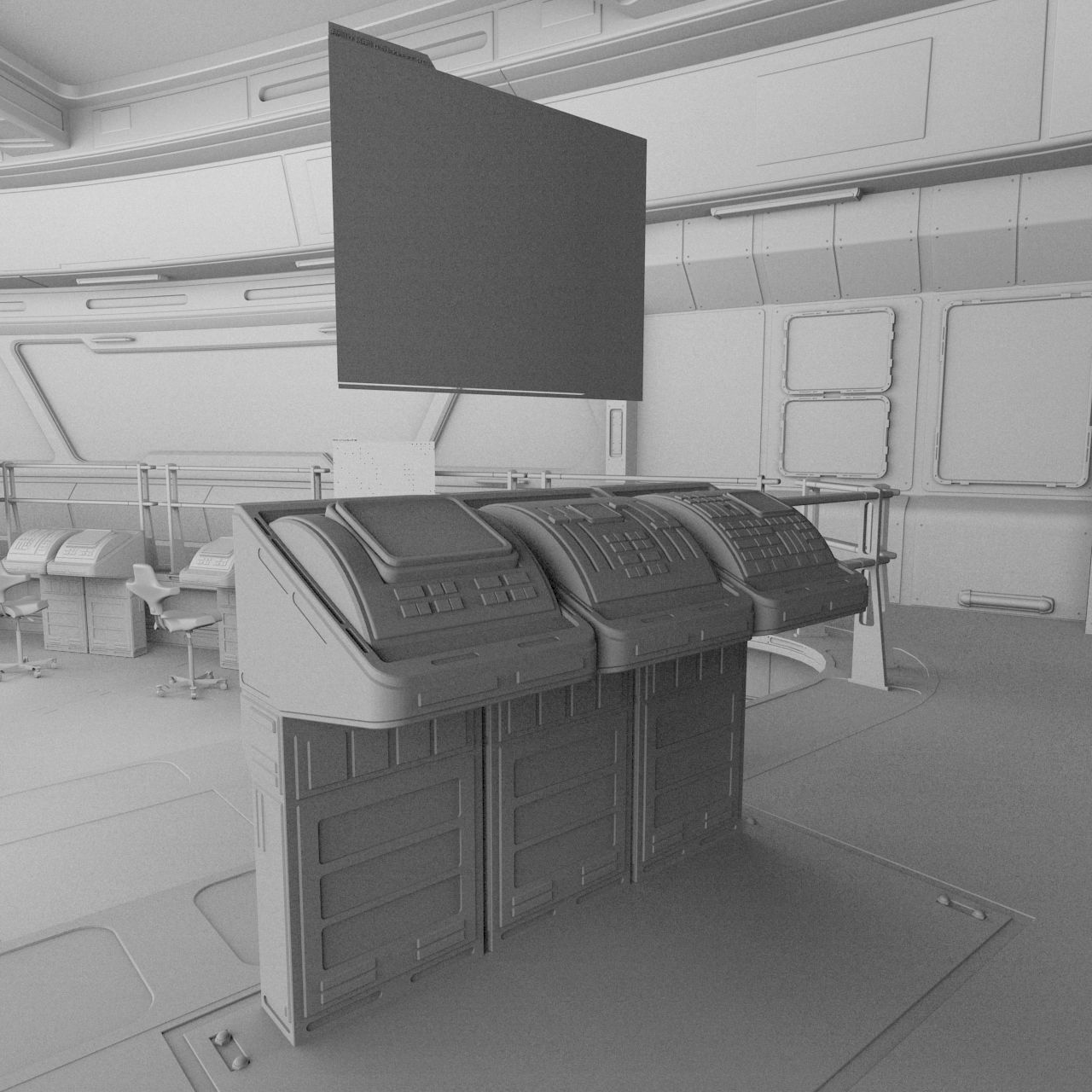 Starship Command Center High Poly PBR 3D model_13