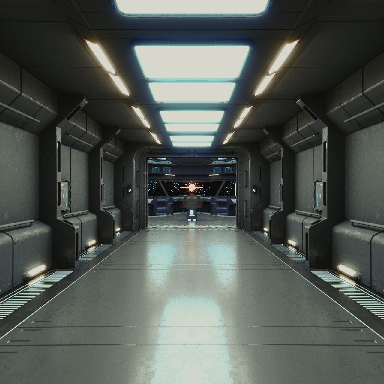 Starship Command Center High Poly PBR 3D model_6