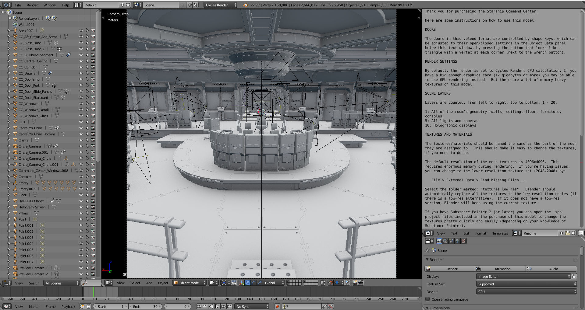 Starship Command Center High Poly PBR 3D model_23