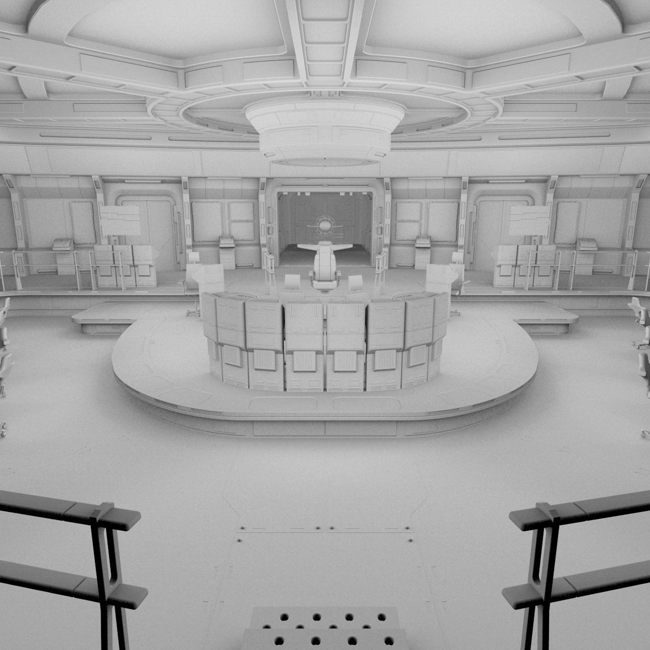 Starship Command Center High Poly PBR 3D model_1
