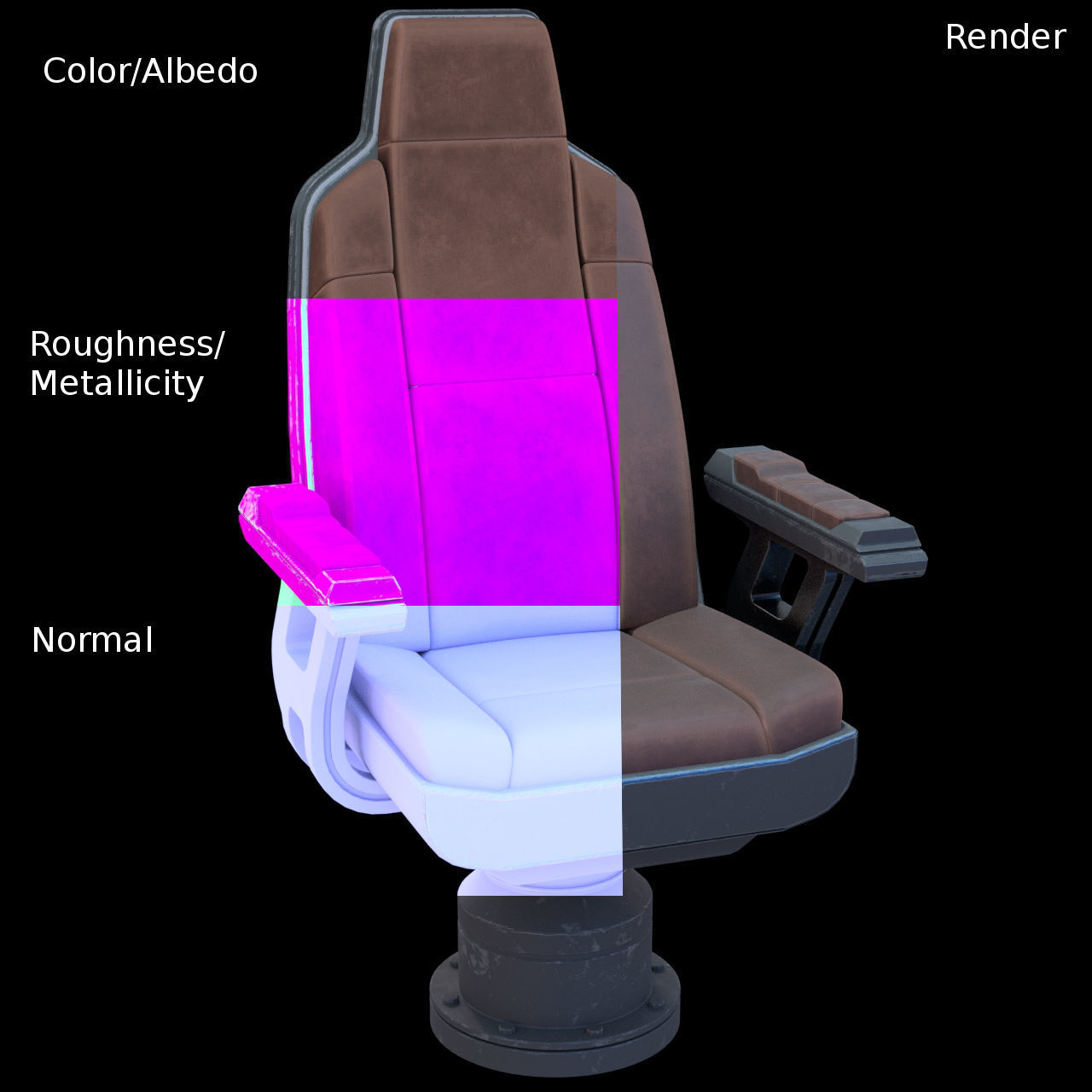 Starship Command Center High Poly PBR 3D model_21