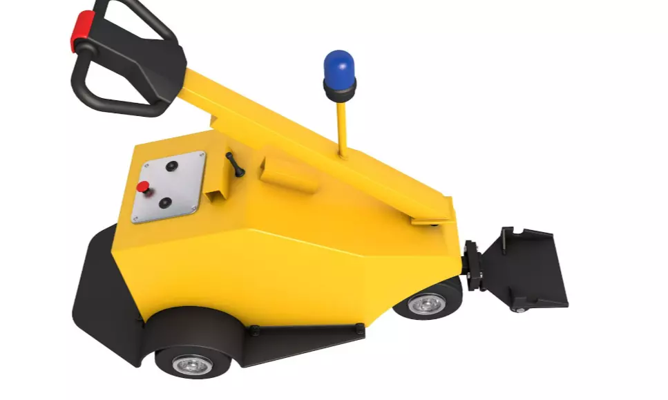 Airport Trolley Powered Tug Pusher Handle 3D model_2