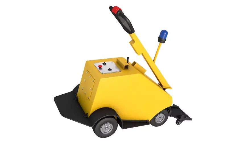 Airport Trolley Powered Tug Pusher Handle 3D model_4