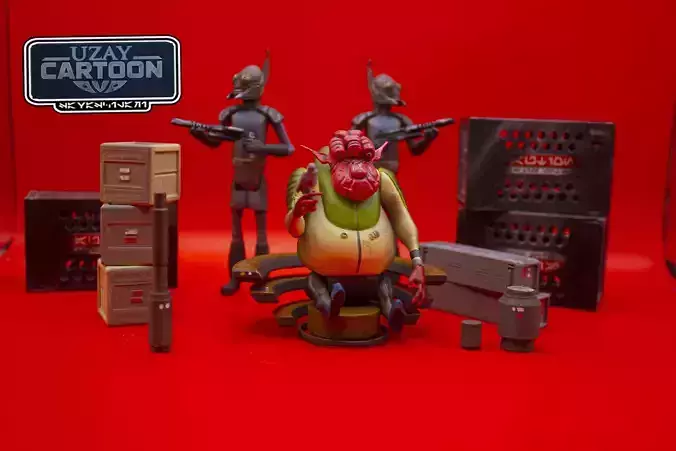 Star wars clone wars articulated Azmorigan  and accessory set