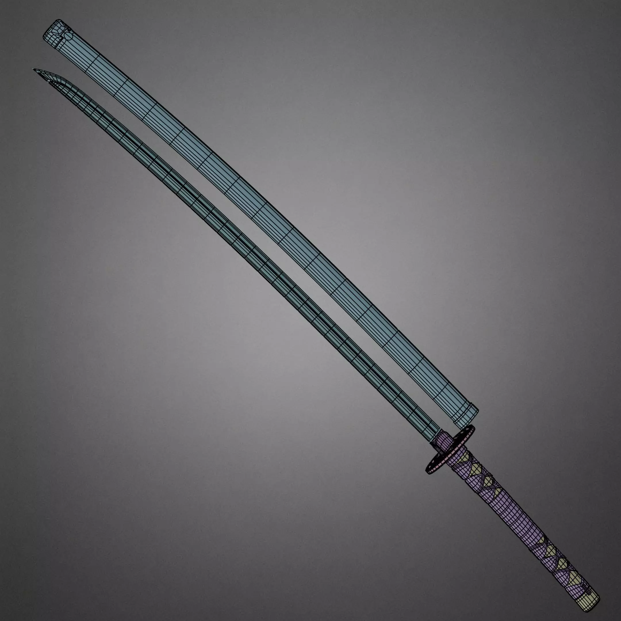 Demon Slayer Tanjiro Kamado Water Breathing Katana for Cosplay 3D print model_22