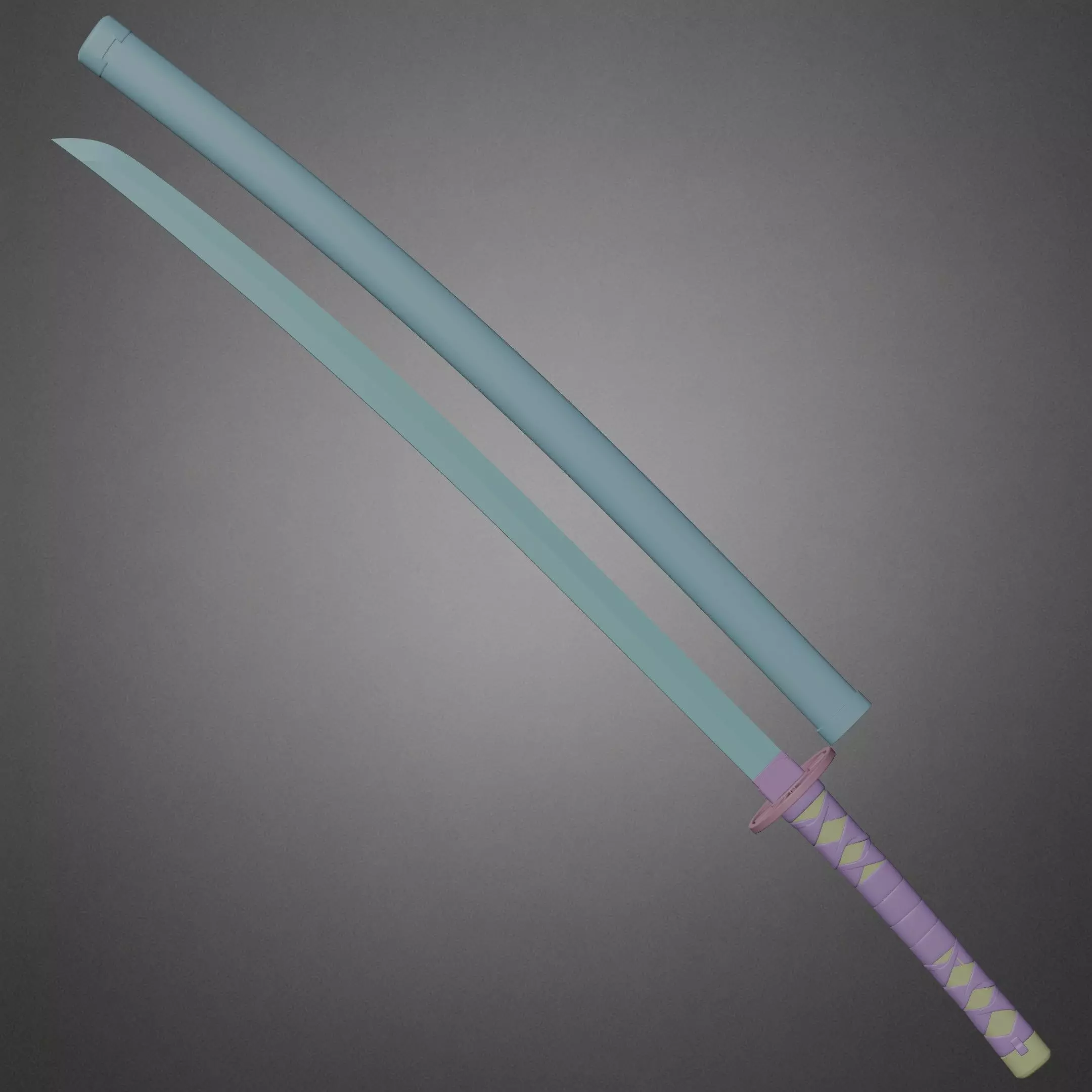 Demon Slayer Tanjiro Kamado Water Breathing Katana for Cosplay 3D print model_23