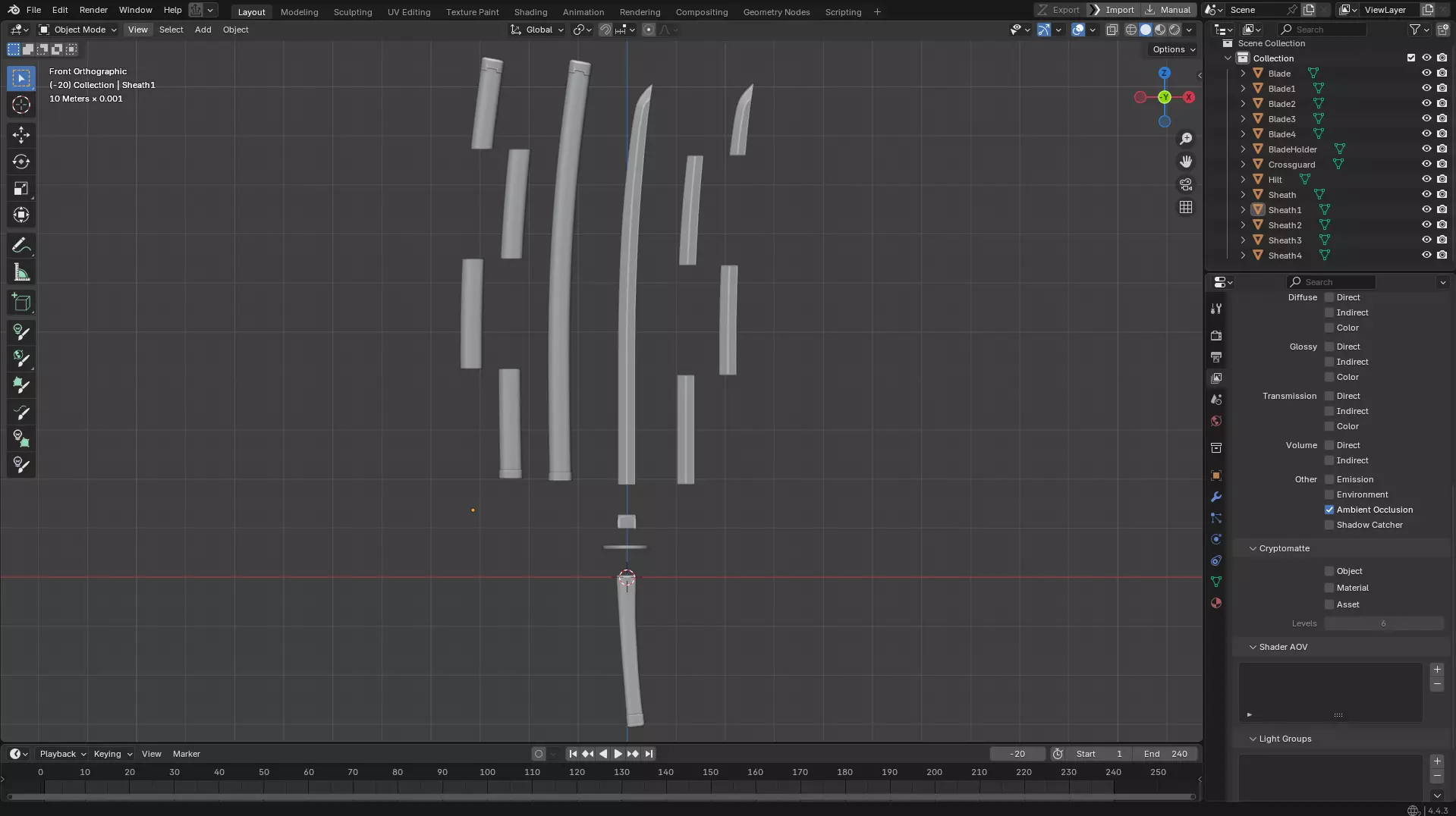 Demon Slayer Tanjiro Kamado Water Breathing Katana for Cosplay 3D print model_11