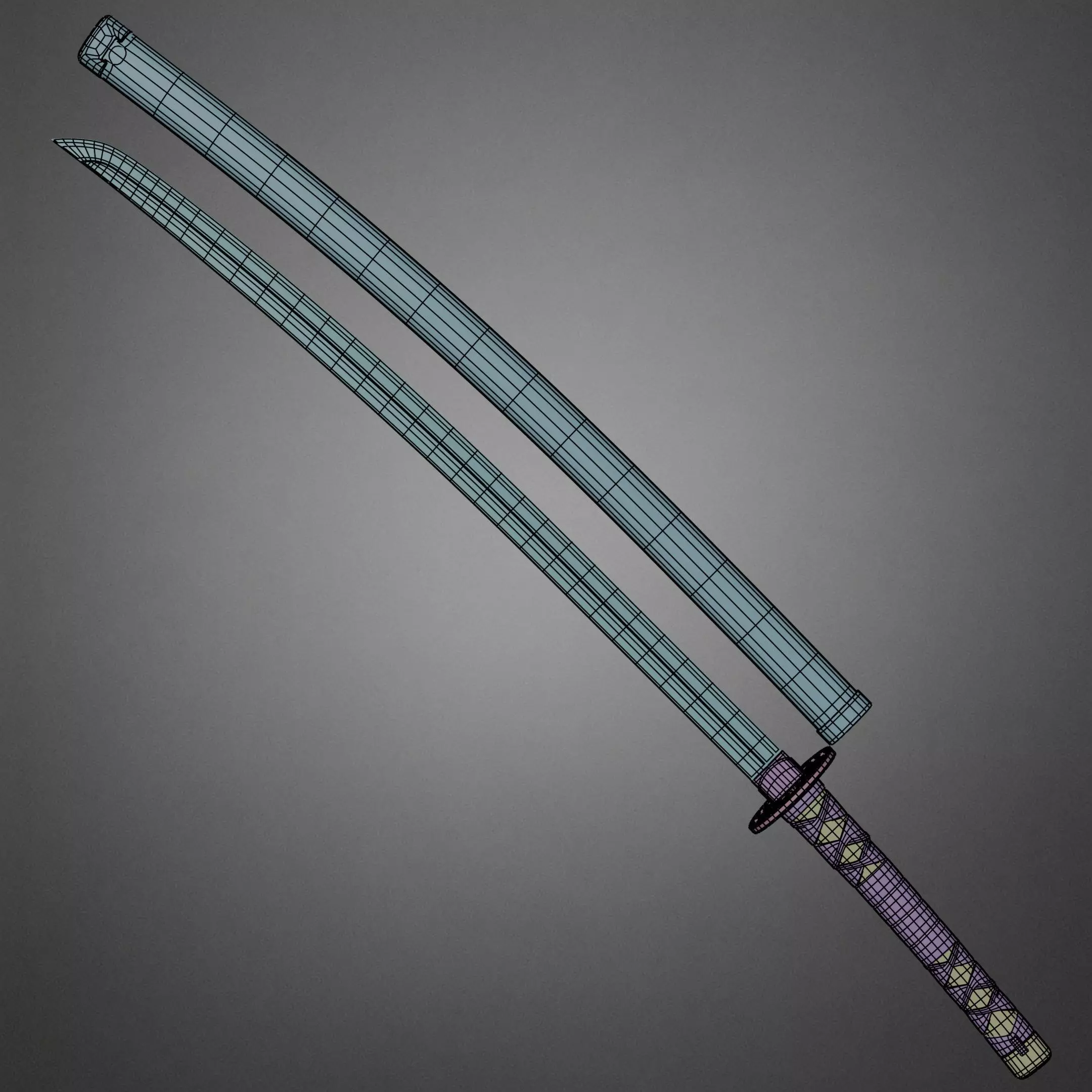 Demon Slayer Tanjiro Kamado Water Breathing Katana for Cosplay 3D print model_24