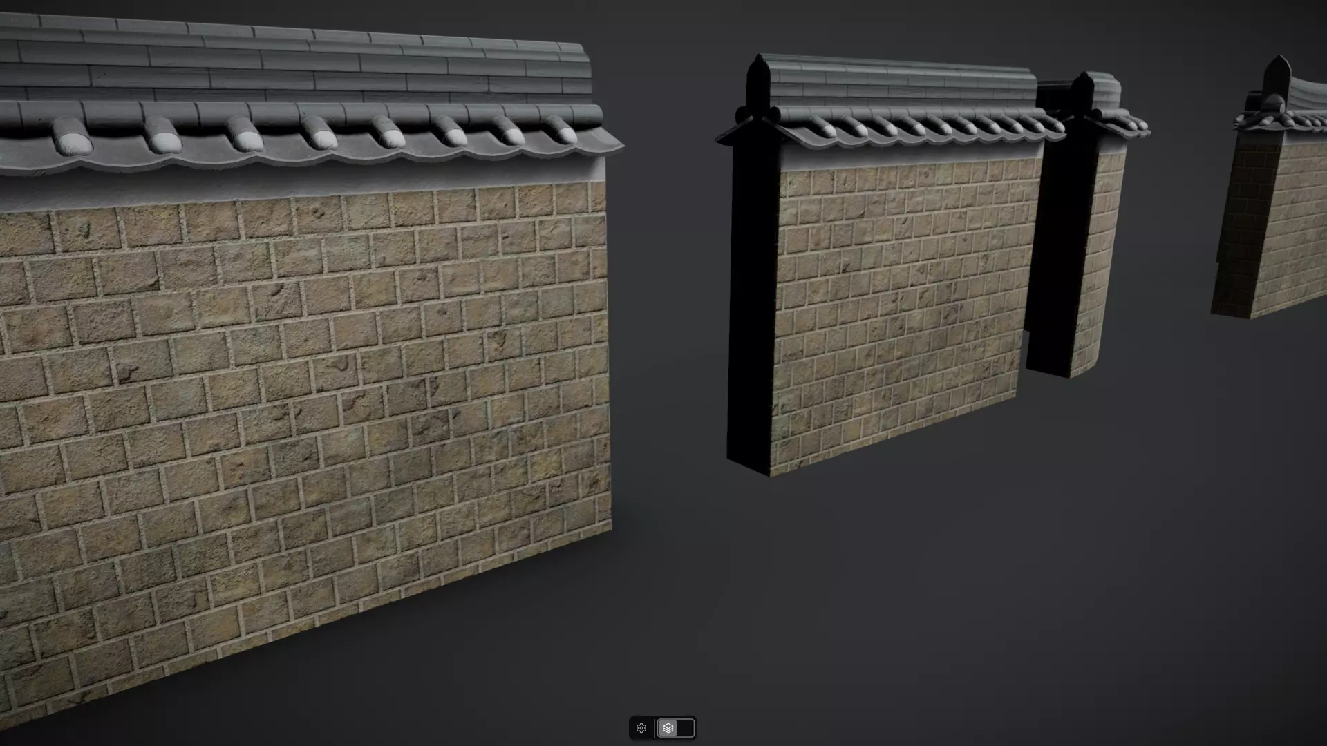 Korean Traditional Hanok Wall 02 - 2 more Texture sets Low-poly 3D model_12
