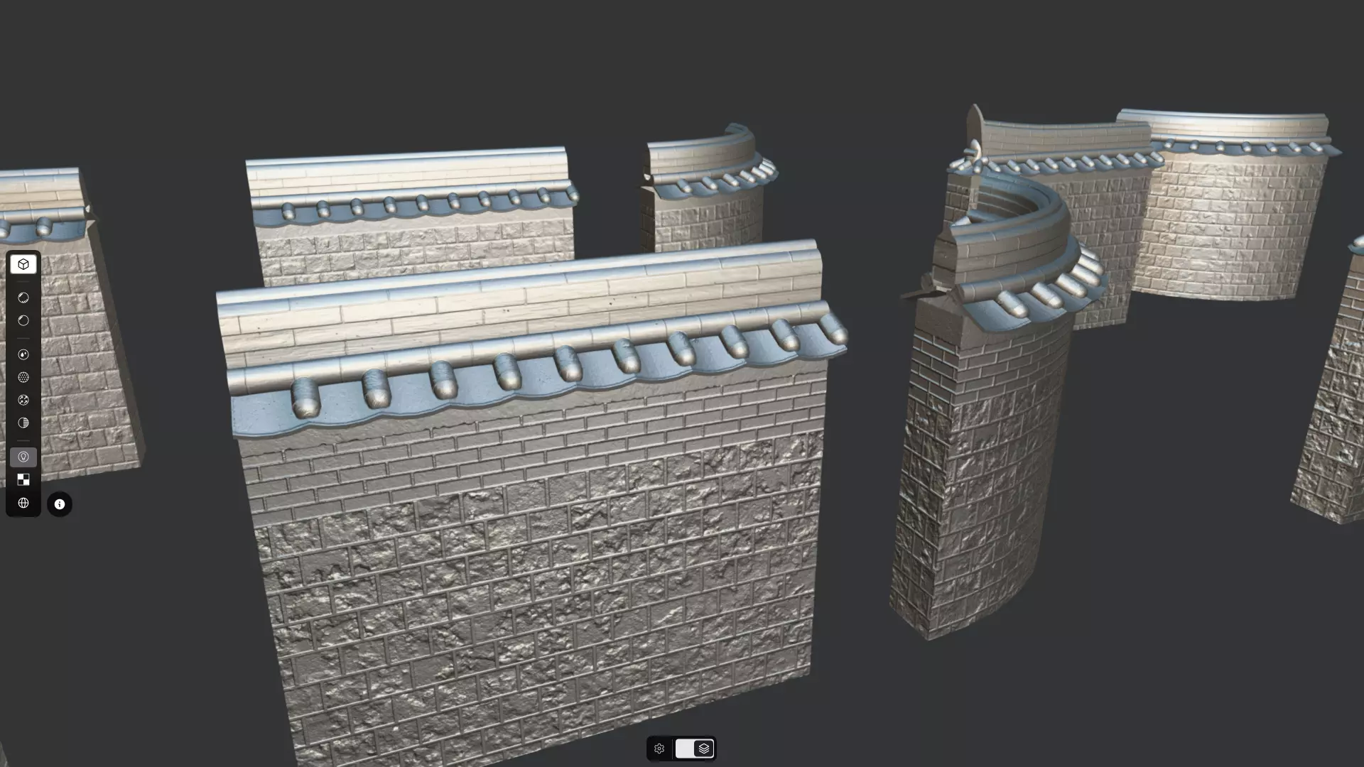 Korean Traditional Hanok Wall 02 - 2 more Texture sets Low-poly 3D model_3