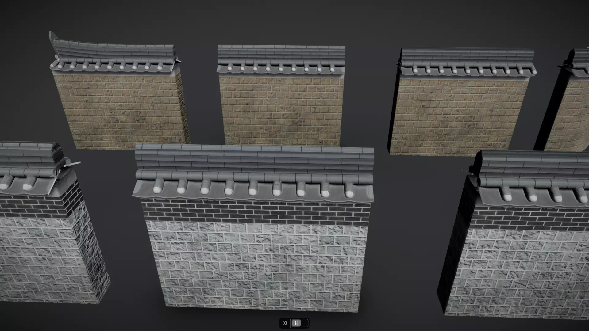 Korean Traditional Hanok Wall 02 - 2 more Texture sets Low-poly 3D model_8