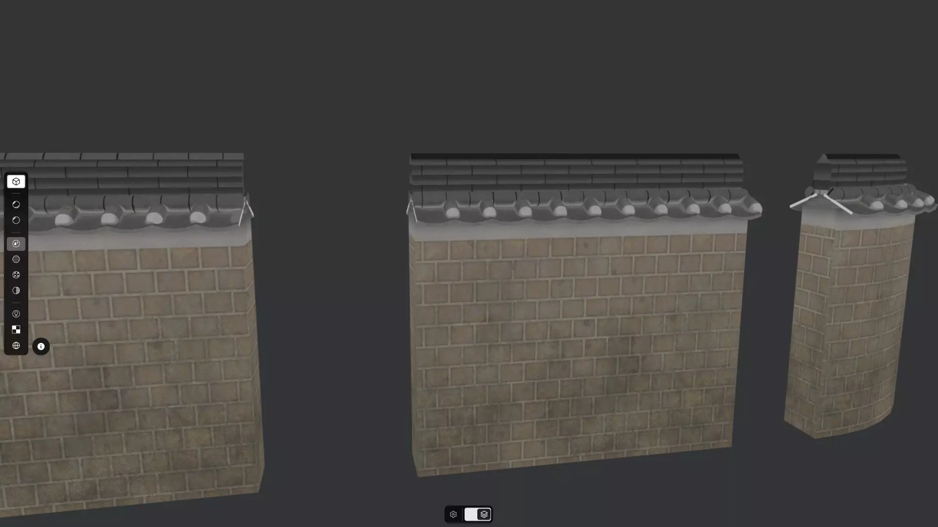 Korean Traditional Hanok Wall 02 - 2 more Texture sets Low-poly 3D model_5