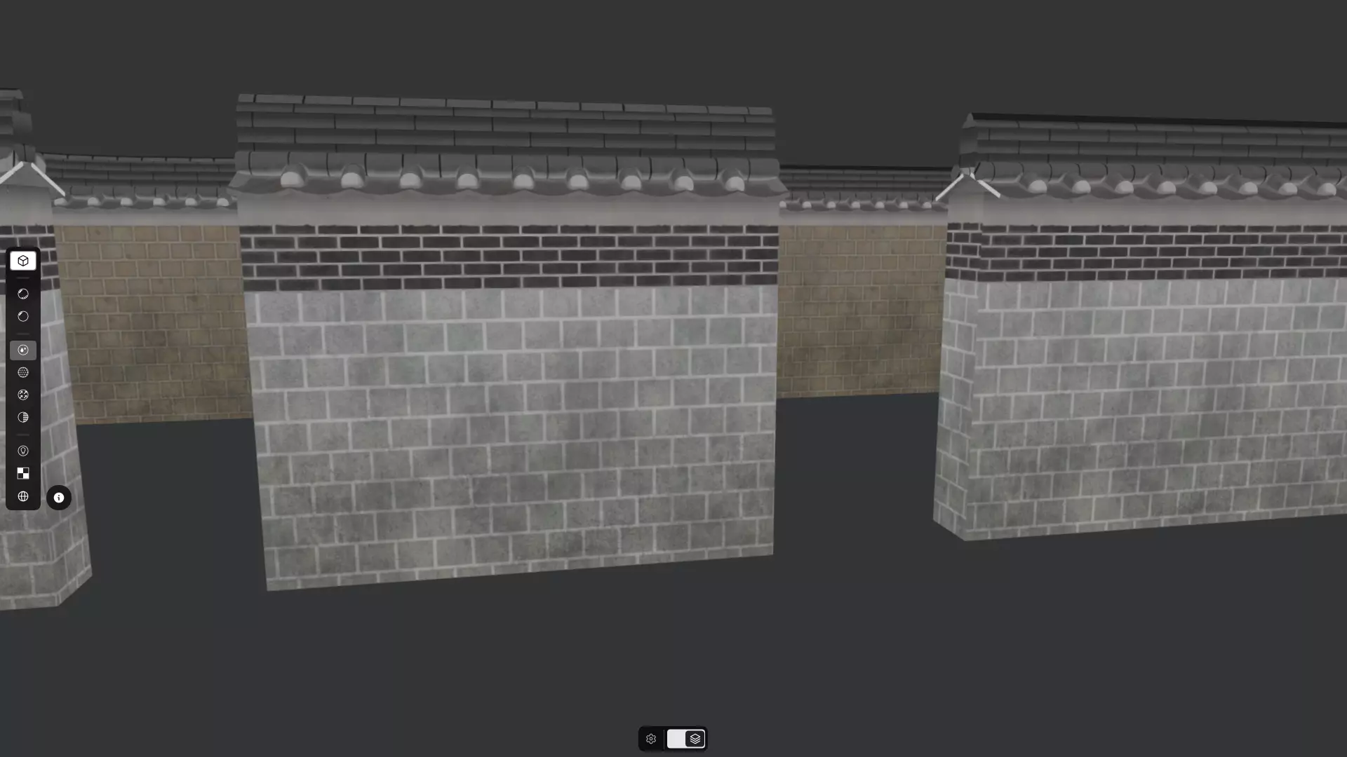 Korean Traditional Hanok Wall 02 - 2 more Texture sets Low-poly 3D model_4