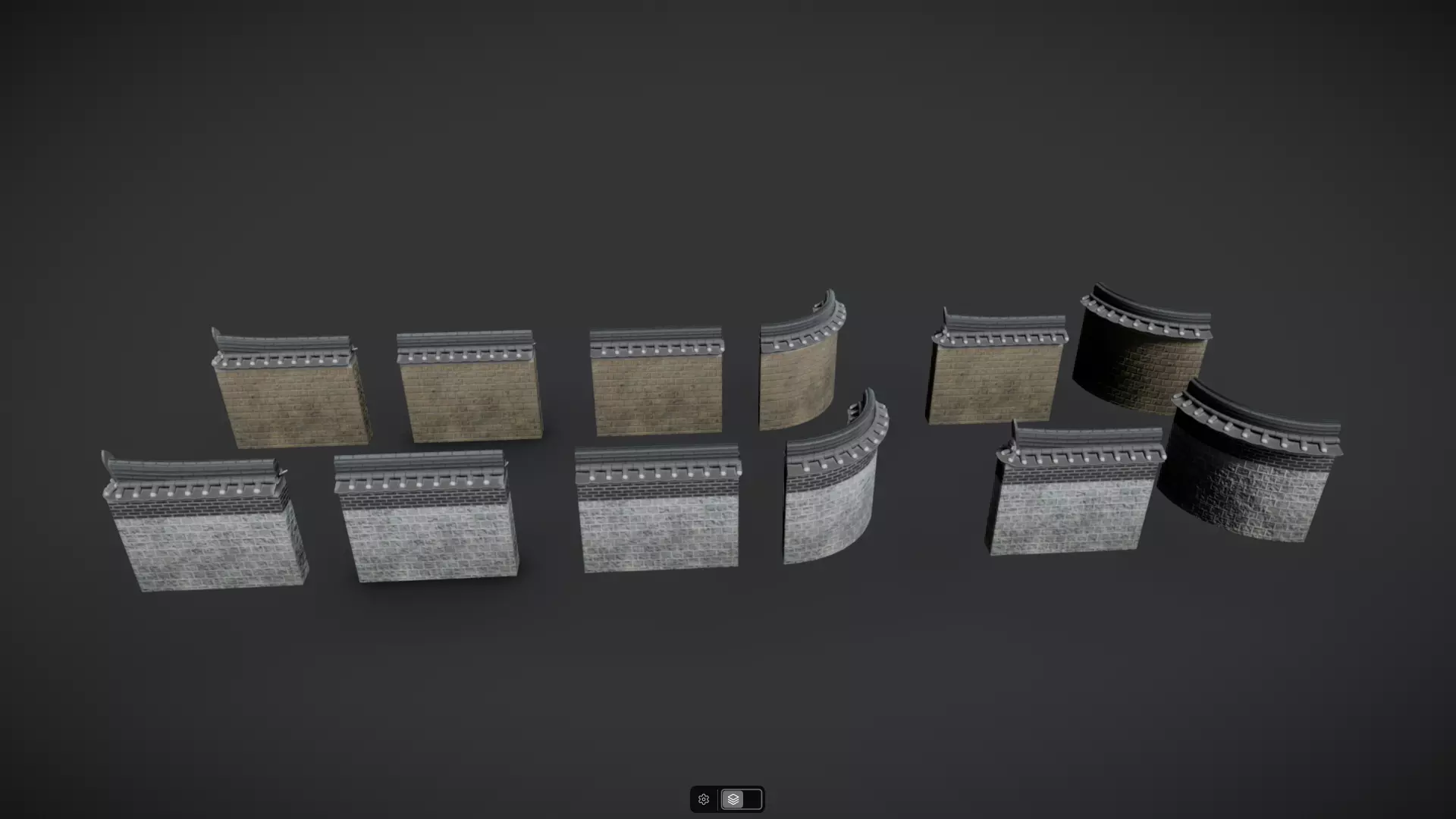 Korean Traditional Hanok Wall 02 - 2 more Texture sets Low-poly 3D model_7