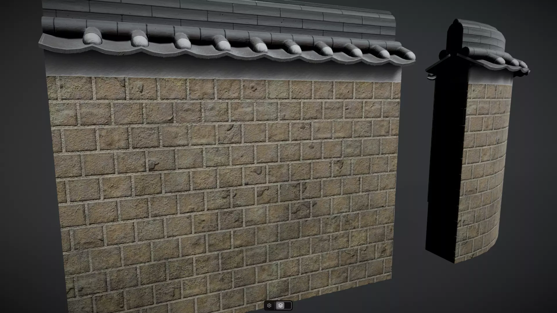 Korean Traditional Hanok Wall 02 - 2 more Texture sets Low-poly 3D model_13