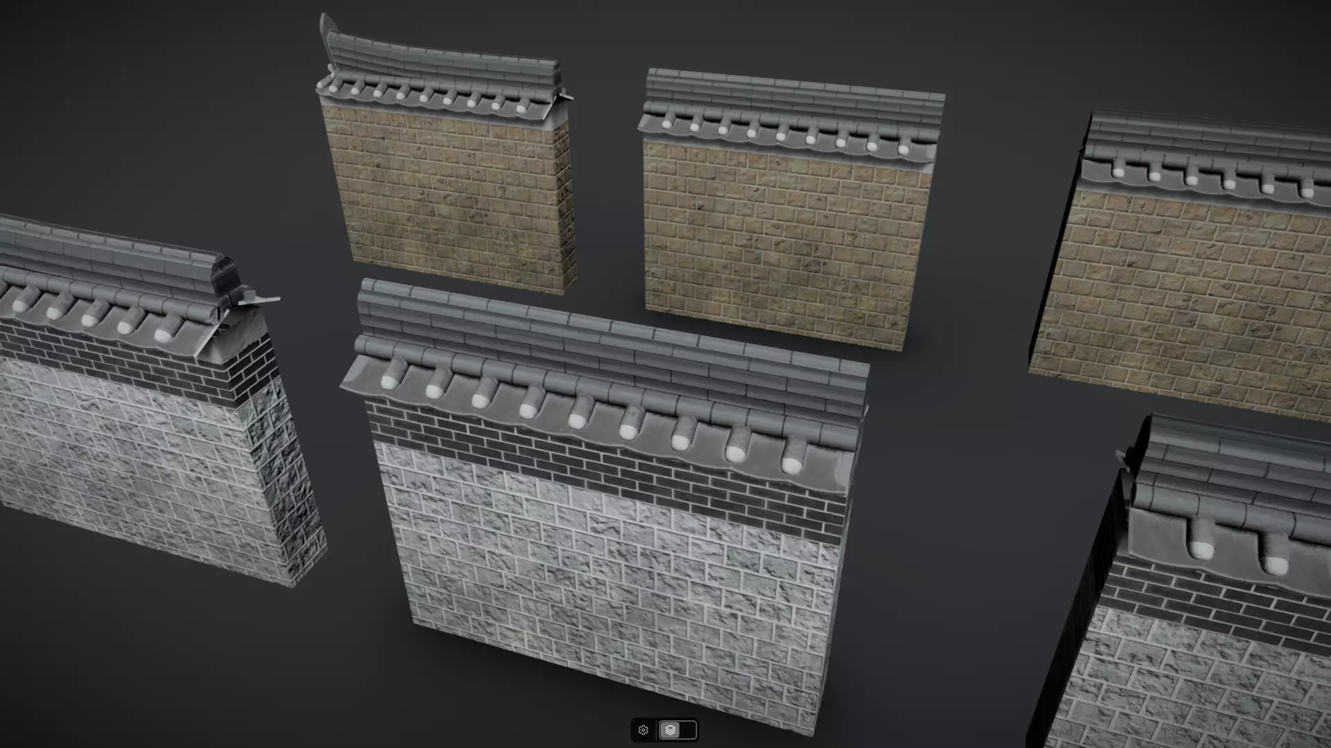 Korean Traditional Hanok Wall 02 - 2 more Texture sets Low-poly 3D model_15