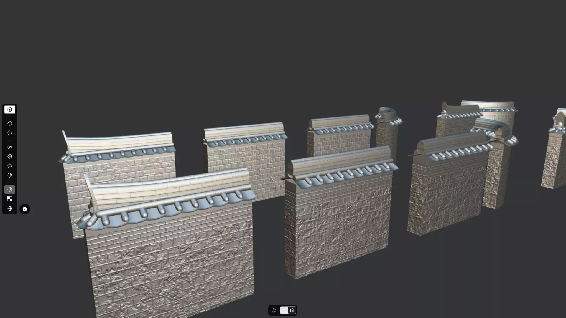 Korean Traditional Hanok Wall 02 - 2 more Texture sets Low-poly 3D model_2