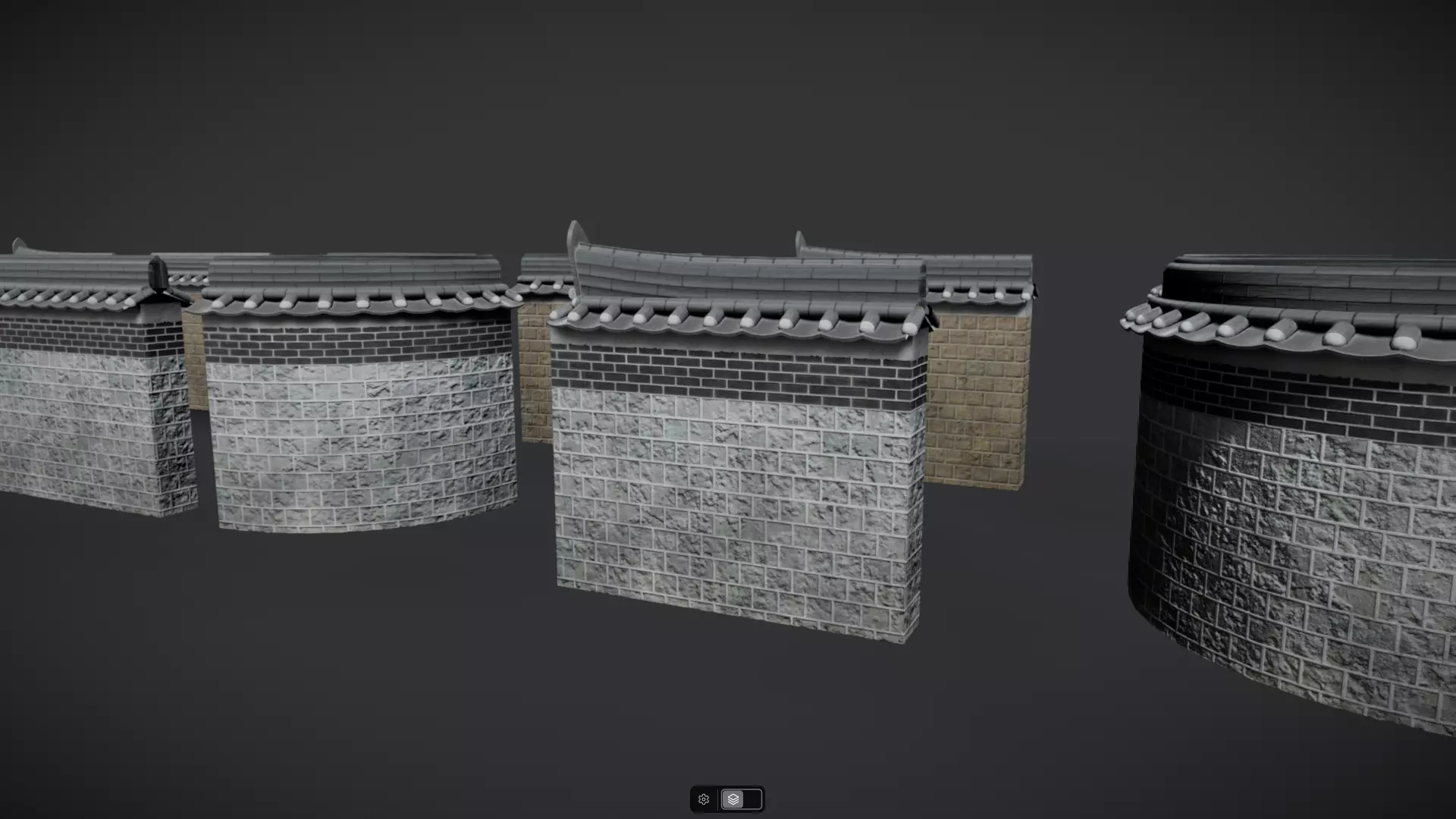 Korean Traditional Hanok Wall 02 - 2 more Texture sets Low-poly 3D model_10