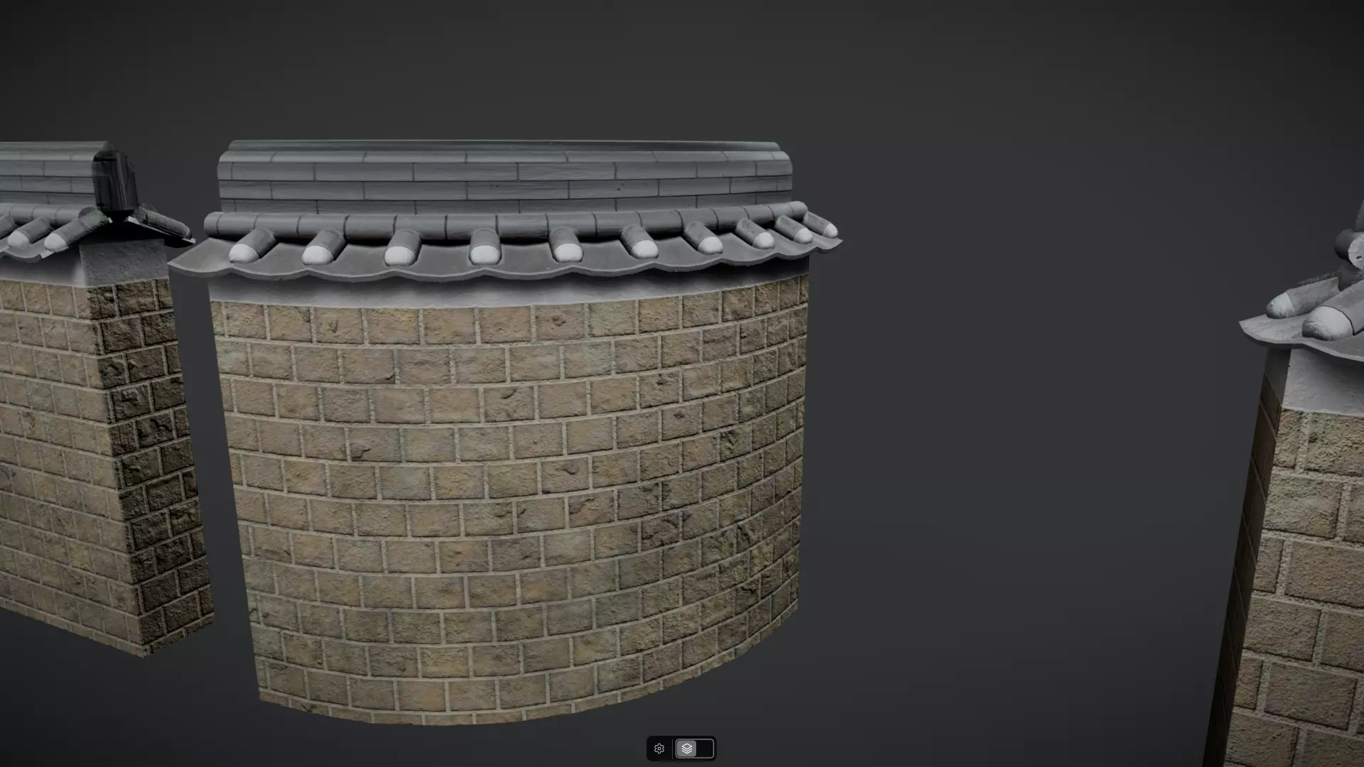 Korean Traditional Hanok Wall 02 - 2 more Texture sets Low-poly 3D model_1