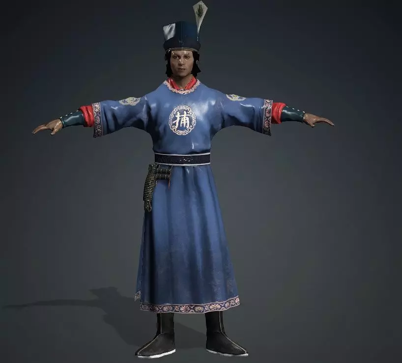 china man FBX  3D model_0