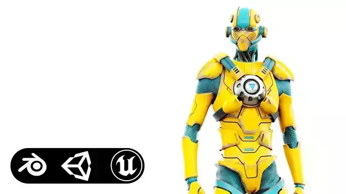 CYBORGTOPIA B-11  Rigged for Unreal Engine - Unity - MIXAMO