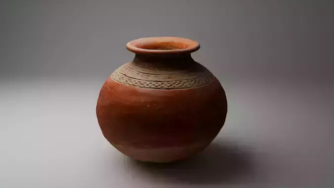 Large Red-Brown Clay Vase