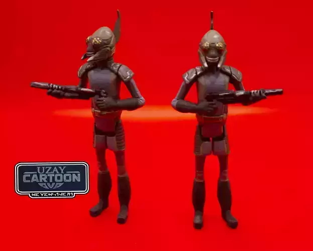 Star wars clone wars articulated Azmorigan  henchmans 3D print model