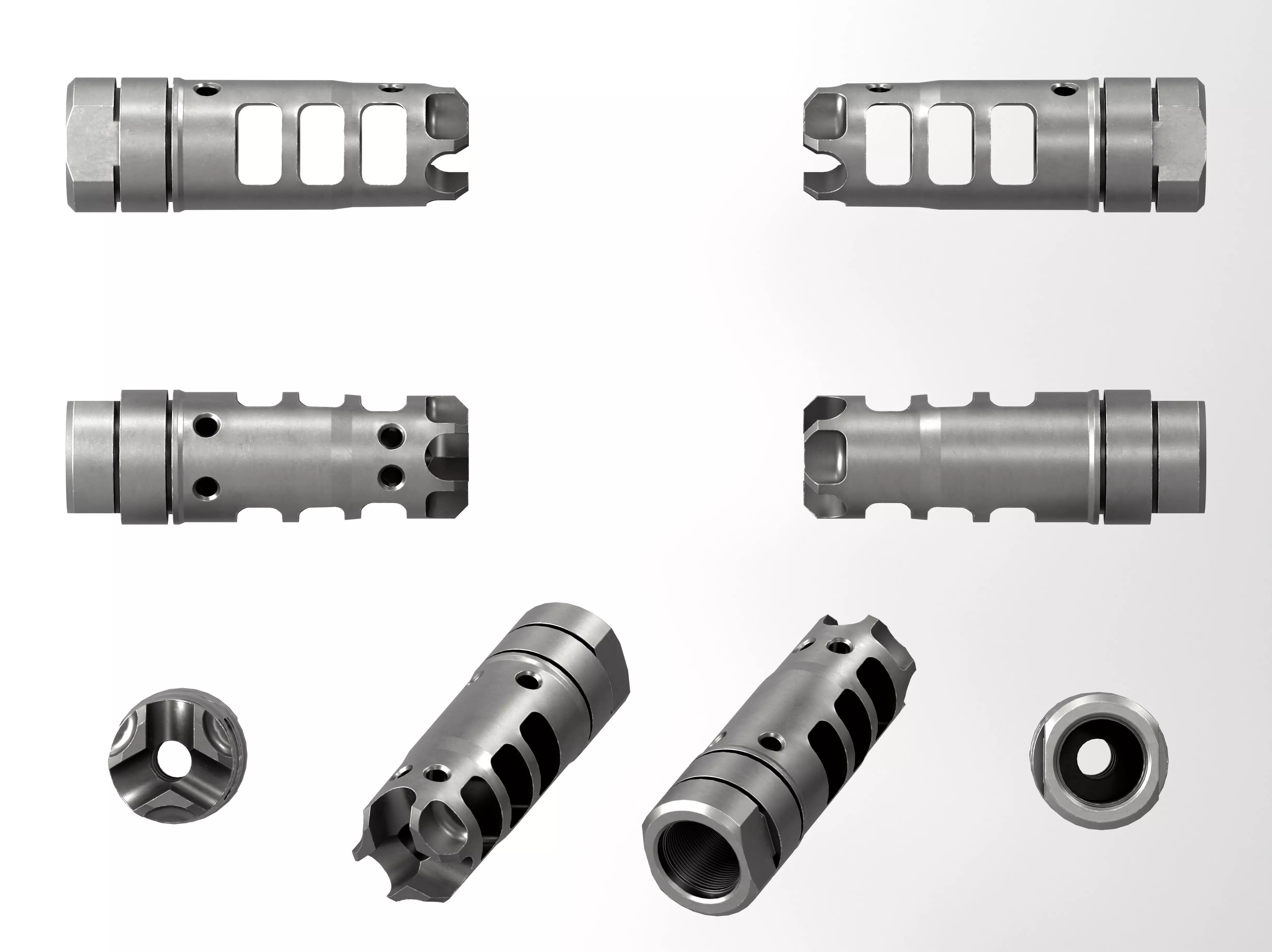 LANTAC Dragon Muzzle Brake Low-poly 3D model_5
