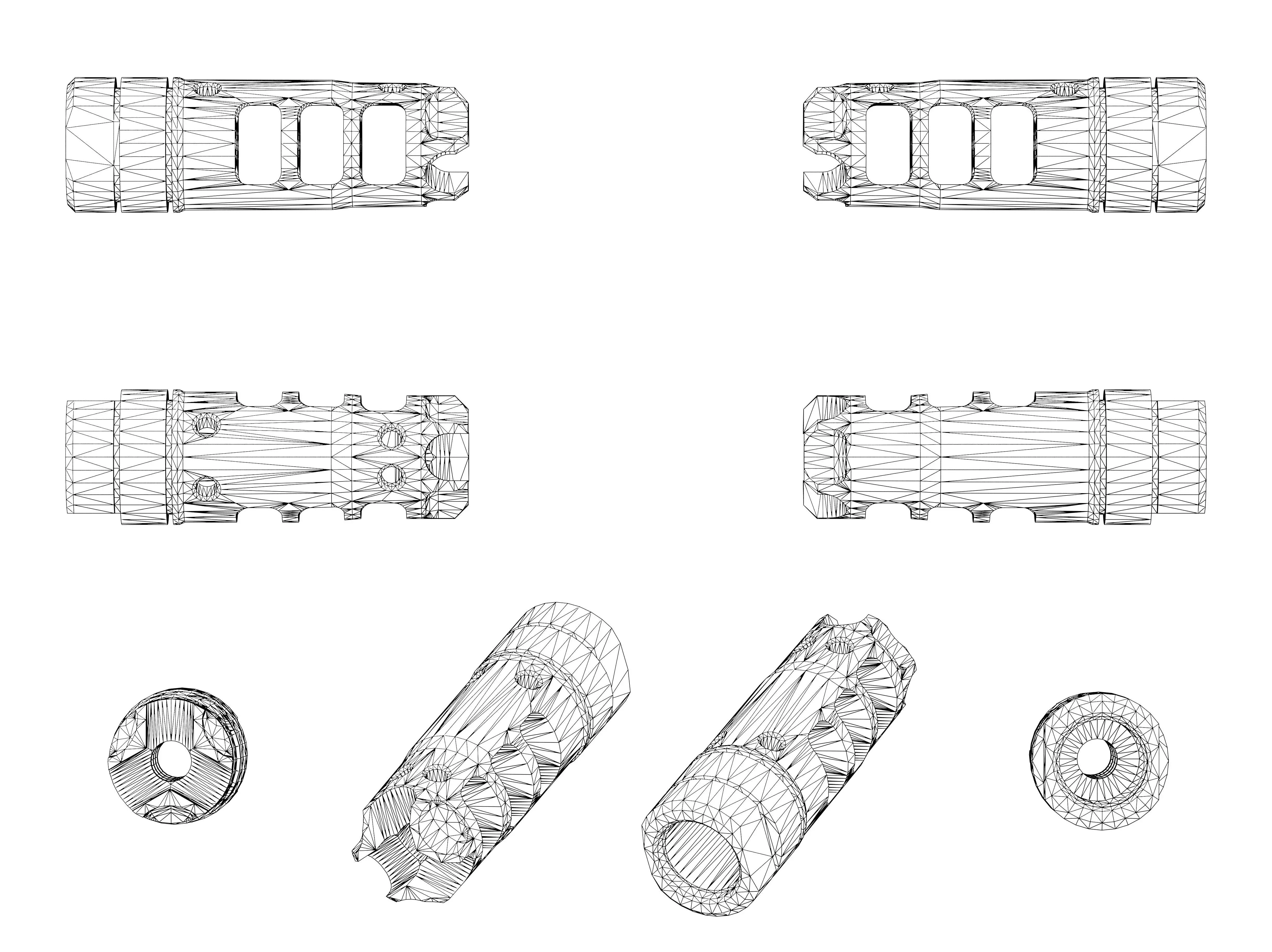 LANTAC Dragon Muzzle Brake Low-poly 3D model_10