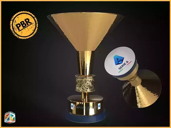 Serie A Italian Scudetto trophy award  3D model