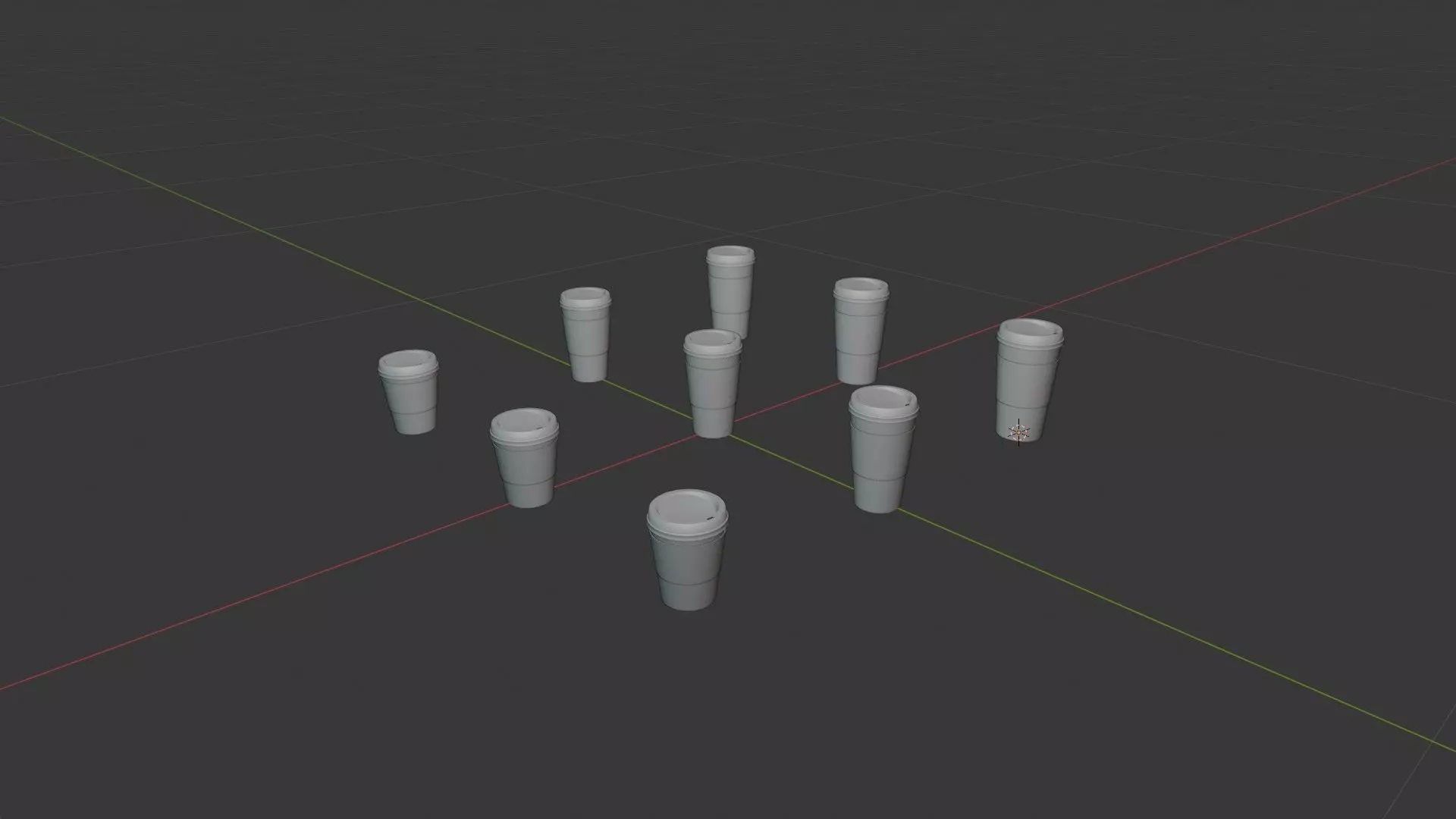 Lattes and Coffee Low-poly 3D model_7