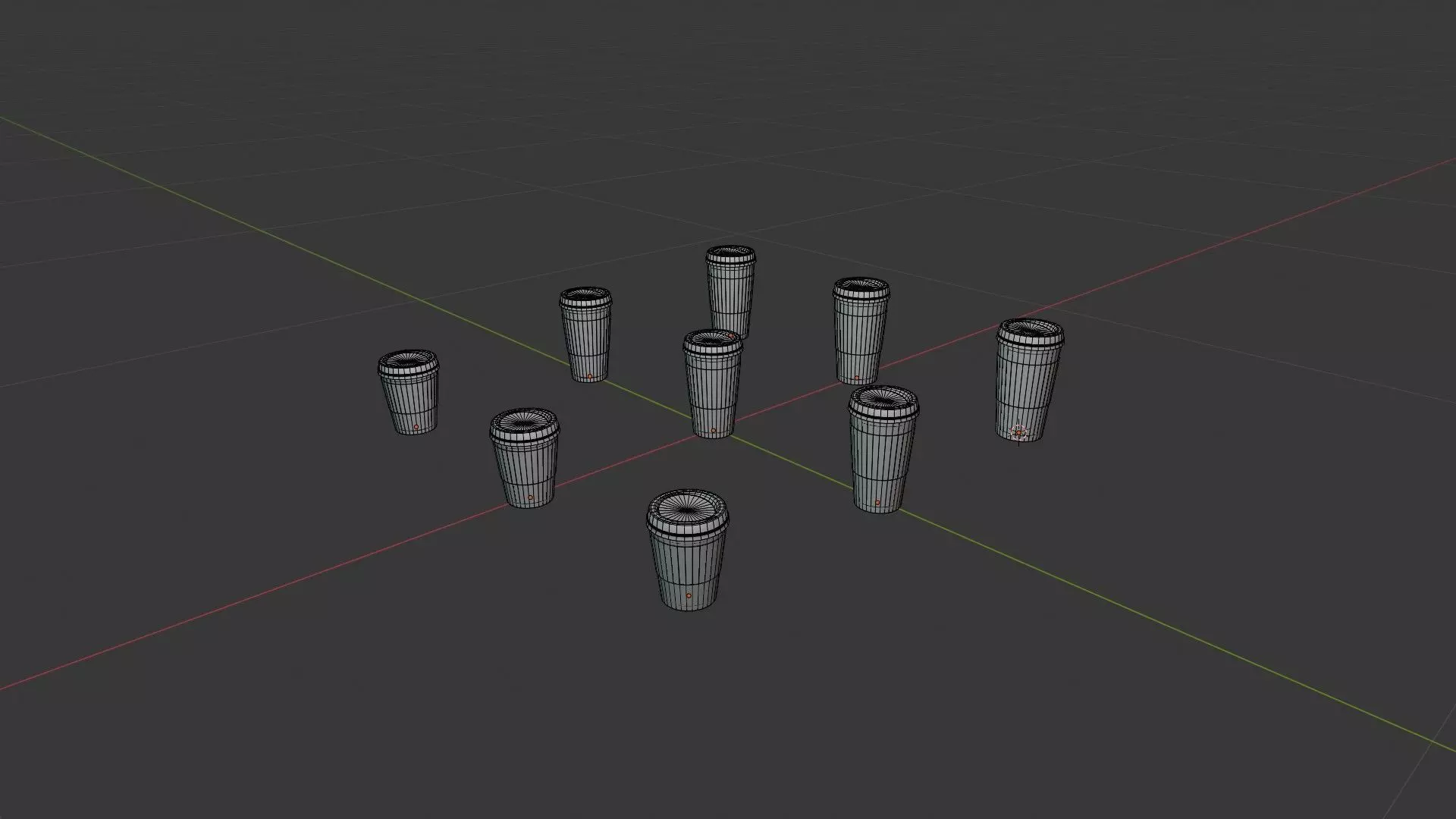 Lattes and Coffee Low-poly 3D model_8