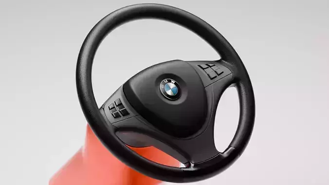 German Car Steering Wheel  Midpoly 3D Model 3D model