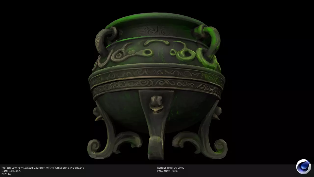Low Poly Stylized Cauldron of the Whispering Woods Low-poly 3D model_7