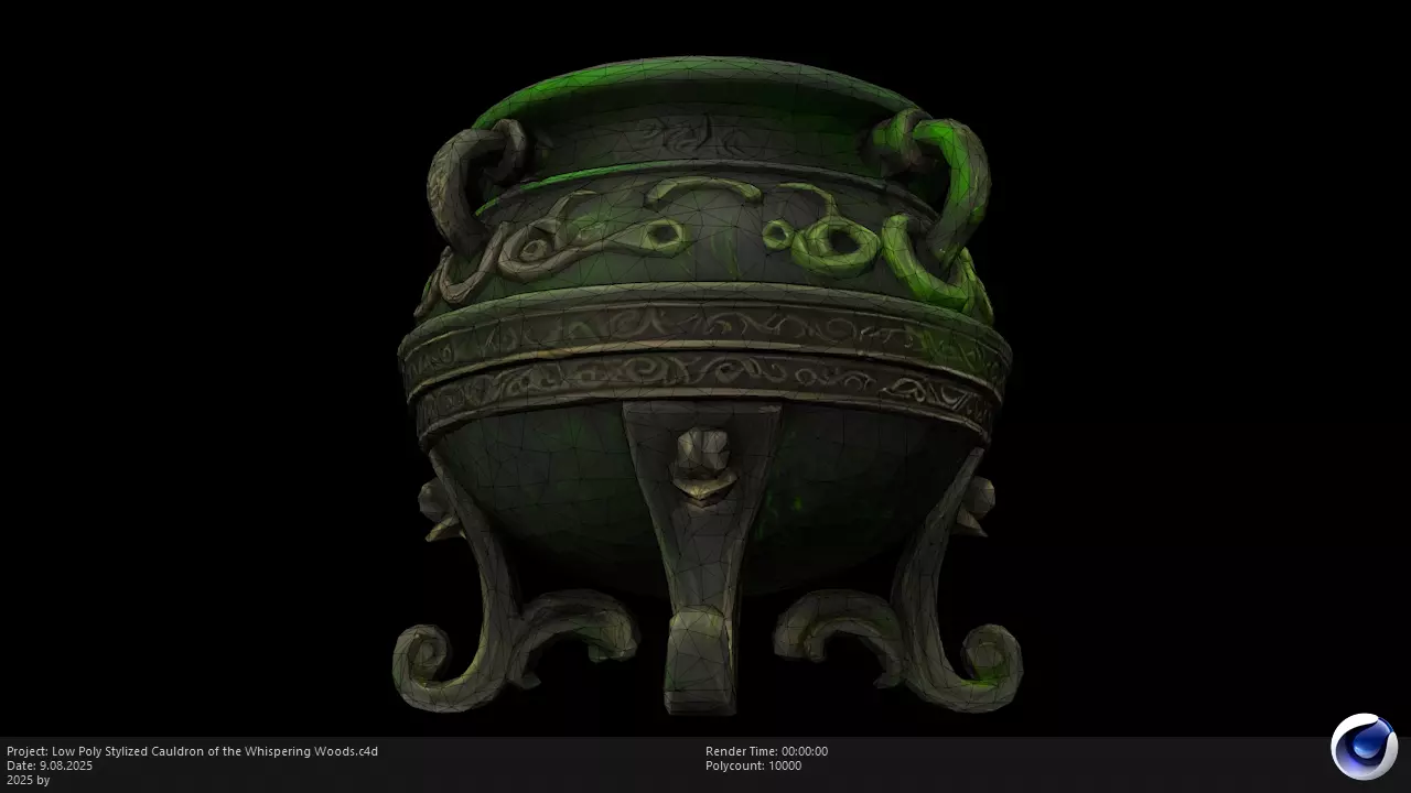 Low Poly Stylized Cauldron of the Whispering Woods Low-poly 3D model_8