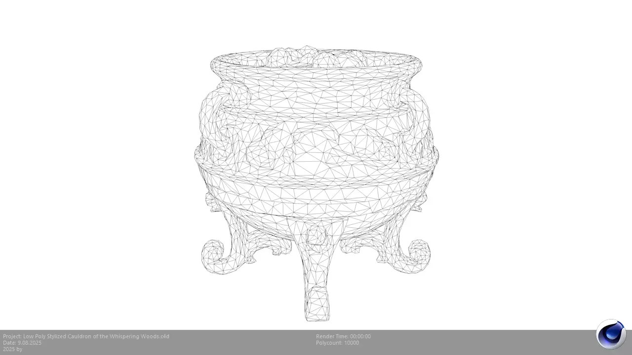 Low Poly Stylized Cauldron of the Whispering Woods Low-poly 3D model_3