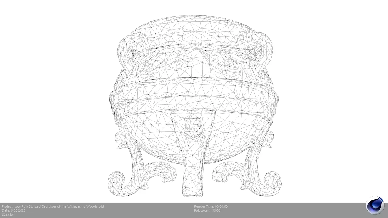 Low Poly Stylized Cauldron of the Whispering Woods Low-poly 3D model_9