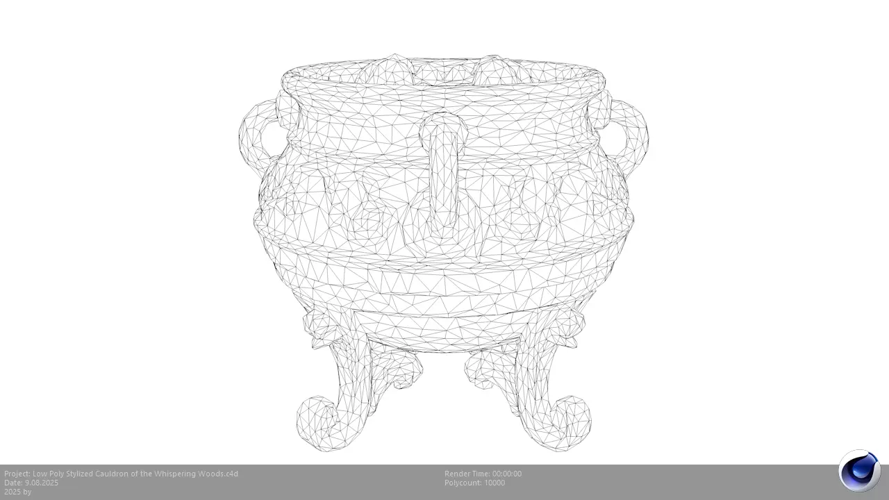 Low Poly Stylized Cauldron of the Whispering Woods Low-poly 3D model_6