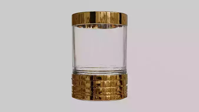 Luxury Glass with Gold Accents 3D model