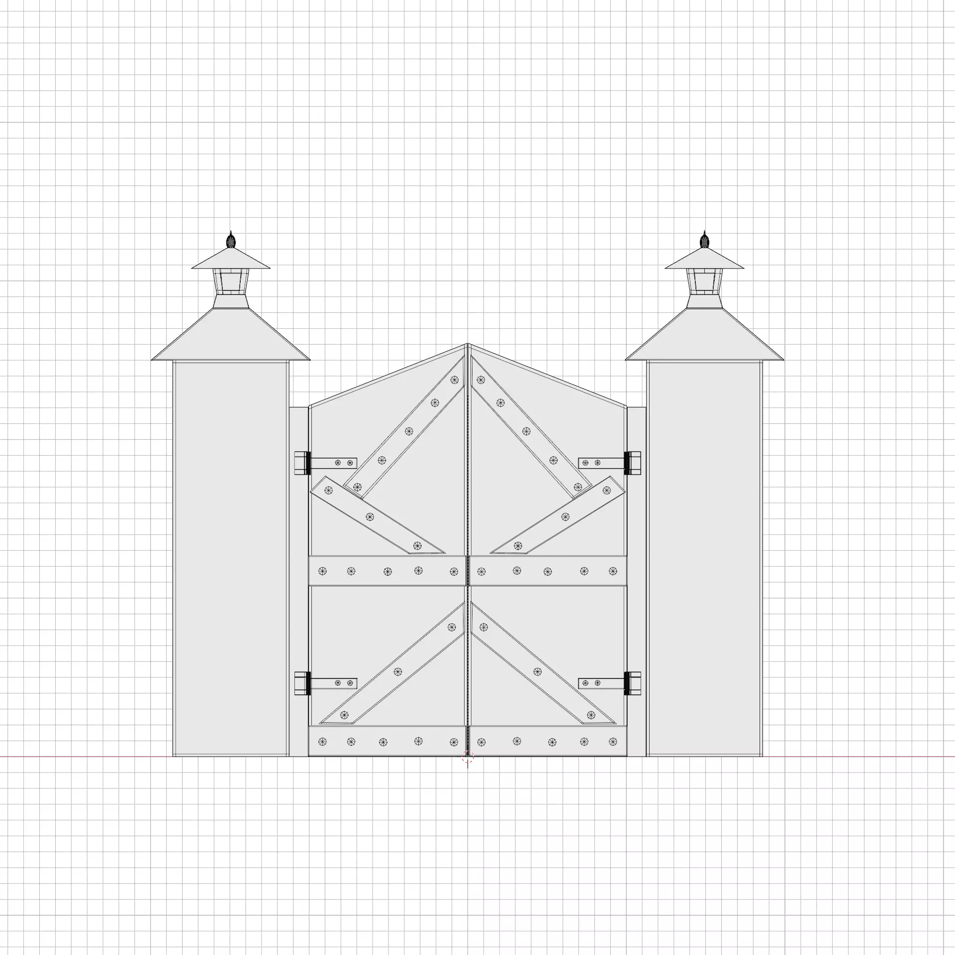 Wooden Farm Gate Low-poly 3D model_9
