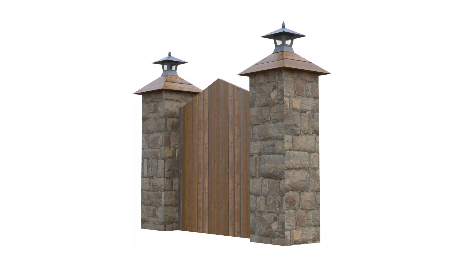 Wooden Farm Gate Low-poly 3D model_22