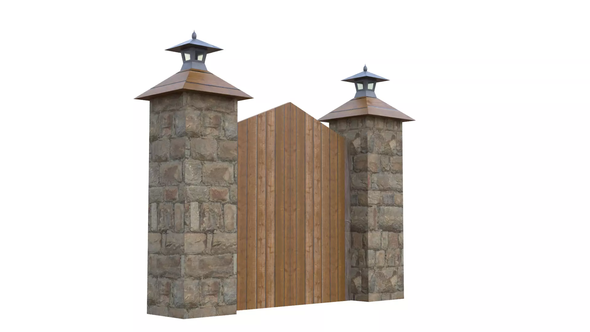 Wooden Farm Gate Low-poly 3D model_31