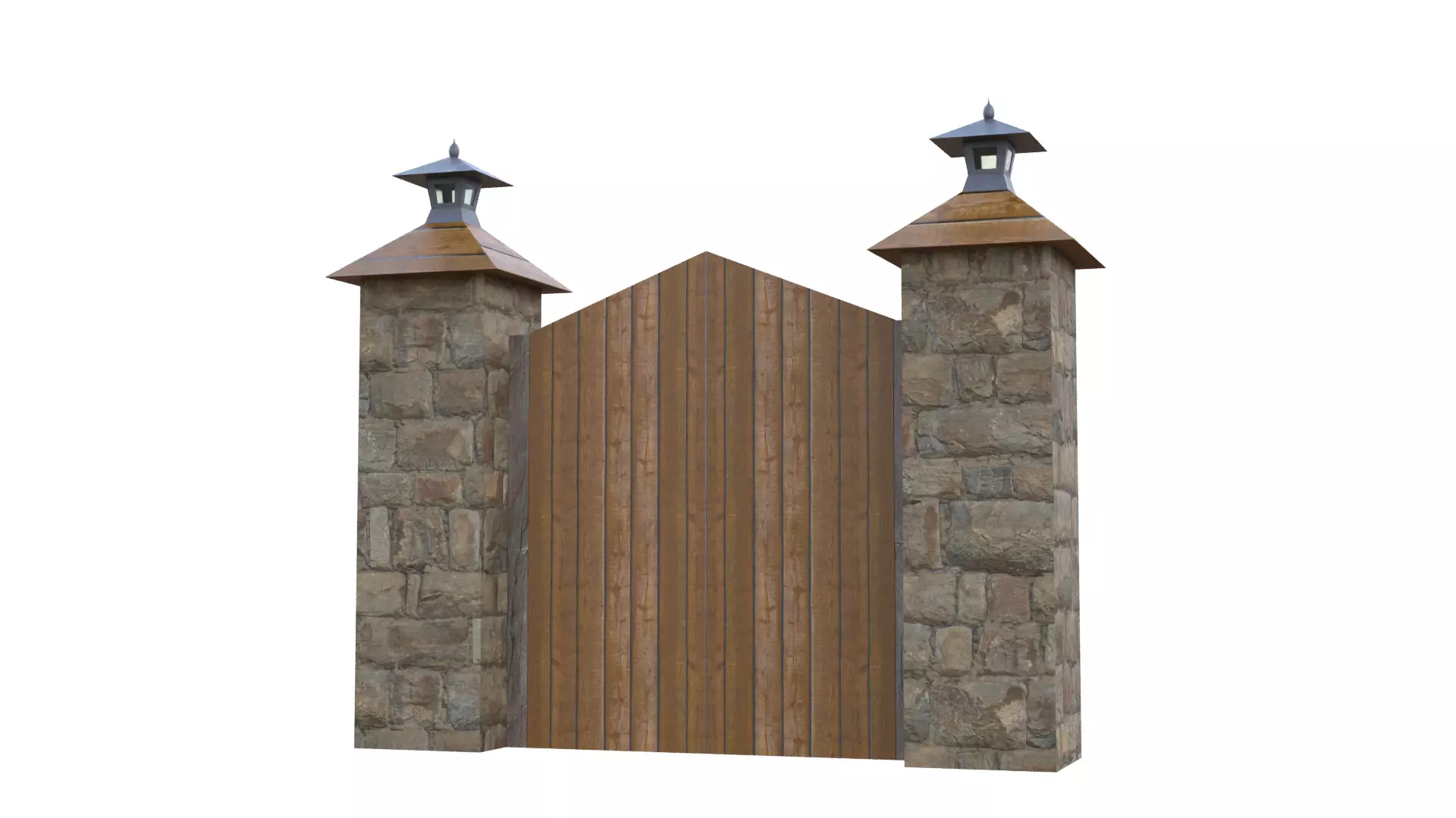 Wooden Farm Gate Low-poly 3D model_25